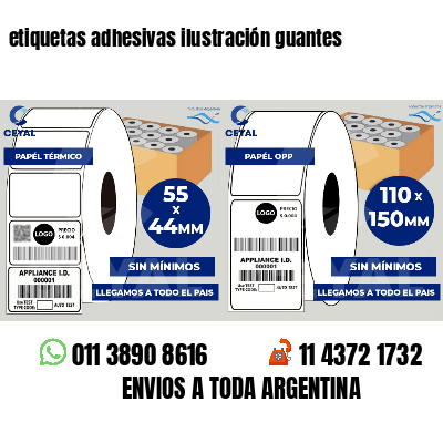 etiquetas adhesivas ilustración guantes
