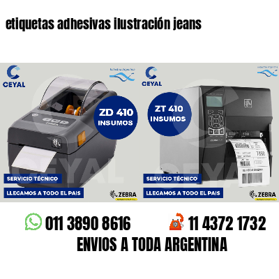 etiquetas adhesivas ilustración jeans