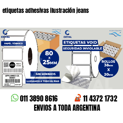 etiquetas adhesivas ilustración jeans