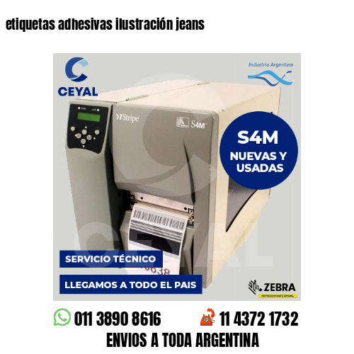 etiquetas adhesivas ilustración jeans