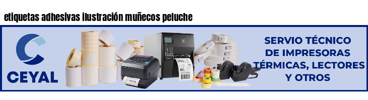 etiquetas adhesivas ilustración muñecos peluche