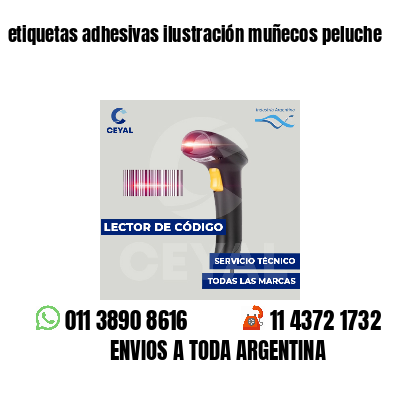etiquetas adhesivas ilustración muñecos peluche