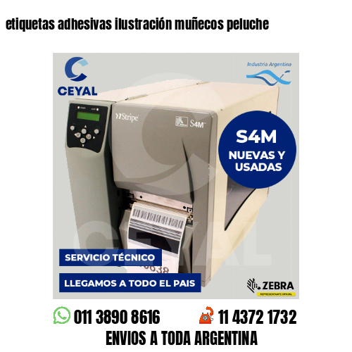 etiquetas adhesivas ilustración muñecos peluche