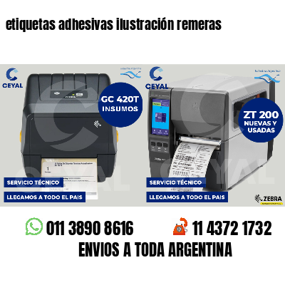 etiquetas adhesivas ilustración remeras