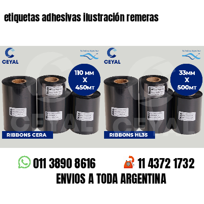 etiquetas adhesivas ilustración remeras