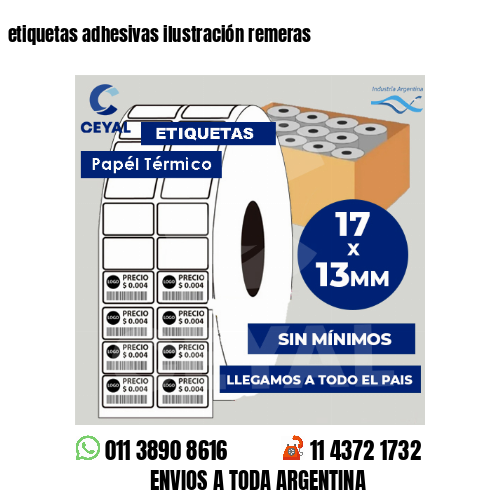 etiquetas adhesivas ilustración remeras