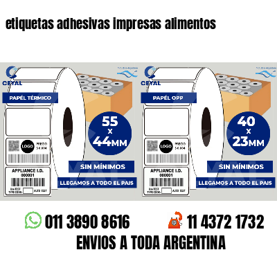 etiquetas adhesivas impresas alimentos
