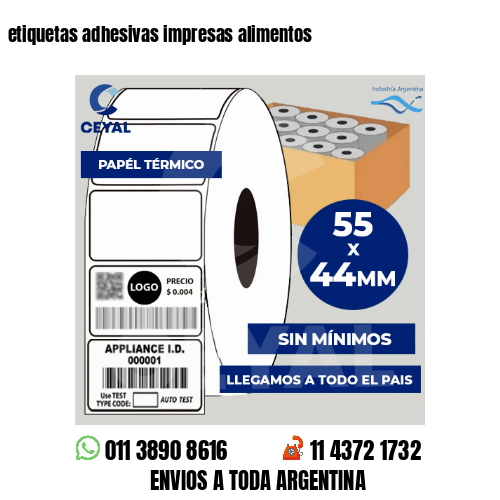etiquetas adhesivas impresas alimentos
