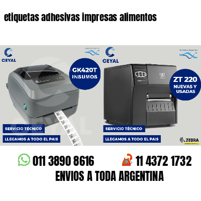 etiquetas adhesivas impresas alimentos