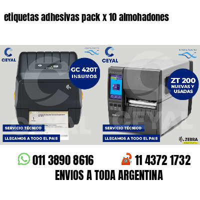 etiquetas adhesivas pack x 10 almohadones