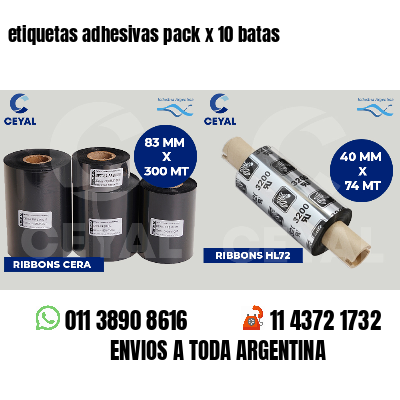 etiquetas adhesivas pack x 10 batas