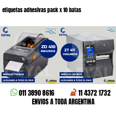 etiquetas adhesivas pack x 10 batas