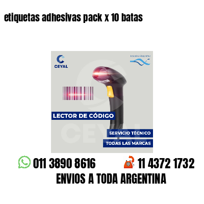 etiquetas adhesivas pack x 10 batas
