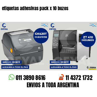 etiquetas adhesivas pack x 10 buzos