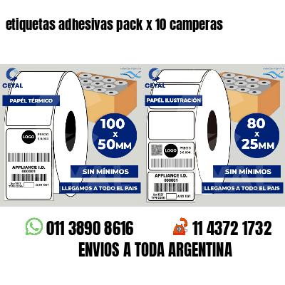 etiquetas adhesivas pack x 10 camperas