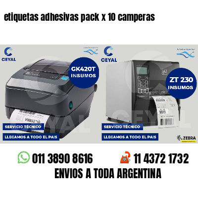 etiquetas adhesivas pack x 10 camperas