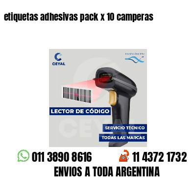 etiquetas adhesivas pack x 10 camperas