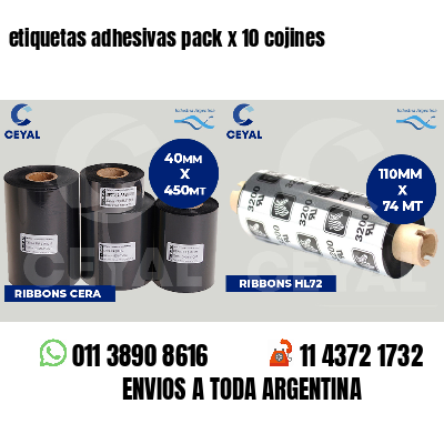etiquetas adhesivas pack x 10 cojines