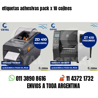 etiquetas adhesivas pack x 10 cojines