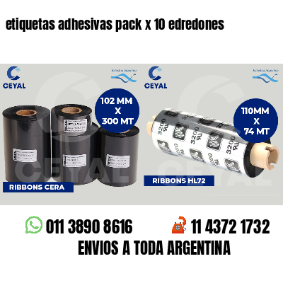 etiquetas adhesivas pack x 10 edredones