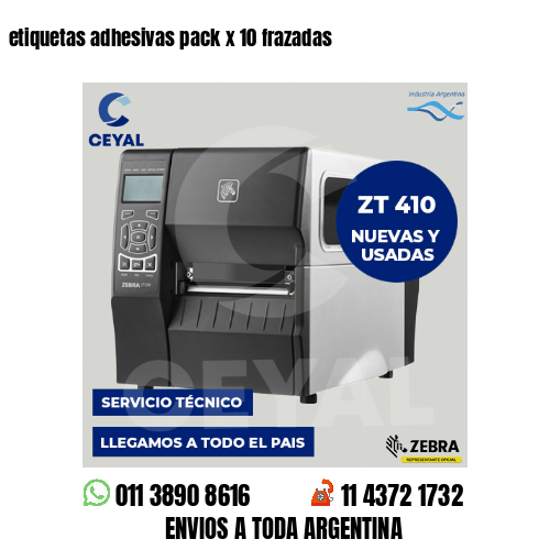 etiquetas adhesivas pack x 10 frazadas