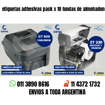 etiquetas adhesivas pack x 10 fundas de almohadones
