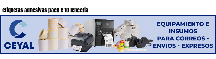 etiquetas adhesivas pack x 10 lenceria