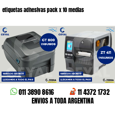 etiquetas adhesivas pack x 10 medias