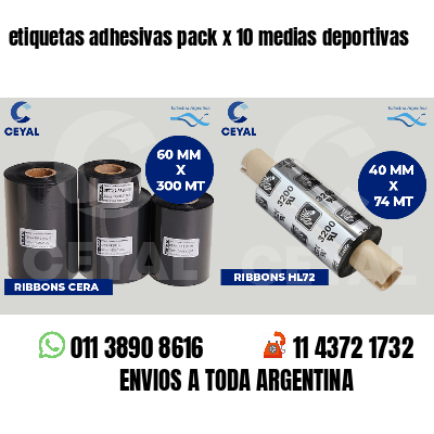 etiquetas adhesivas pack x 10 medias deportivas
