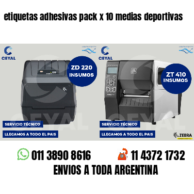 etiquetas adhesivas pack x 10 medias deportivas