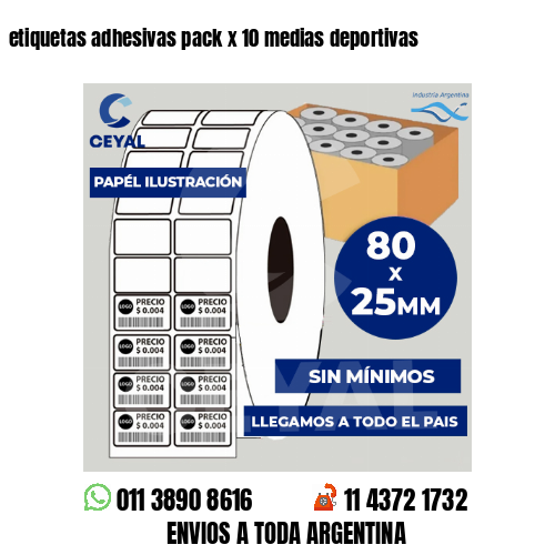 etiquetas adhesivas pack x 10 medias deportivas