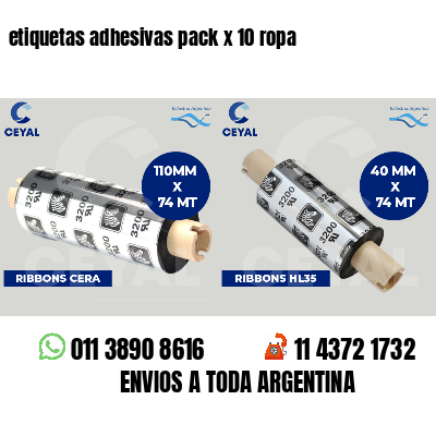 etiquetas adhesivas pack x 10 ropa