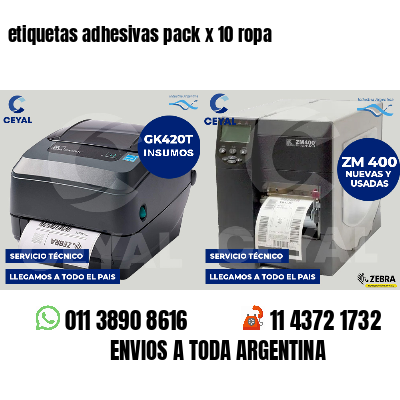etiquetas adhesivas pack x 10 ropa
