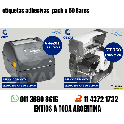 etiquetas adhesivas pack x 50 Bares