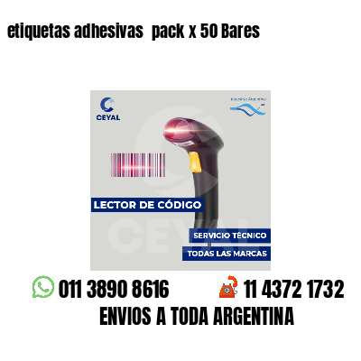 etiquetas adhesivas pack x 50 Bares