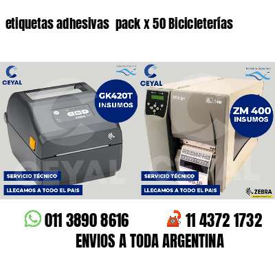 etiquetas adhesivas pack x 50 Bicicleterías