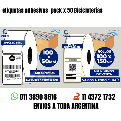 etiquetas adhesivas pack x 50 Bicicleterías