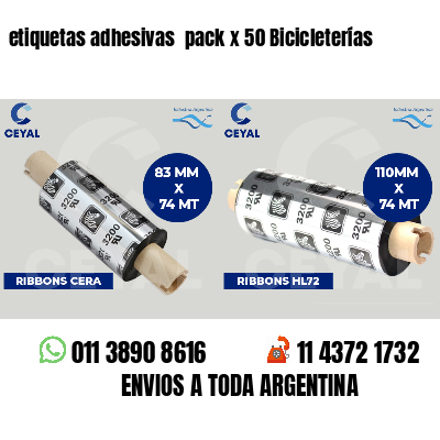 etiquetas adhesivas pack x 50 Bicicleterías