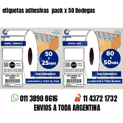 etiquetas adhesivas  pack x 50 Bodegas