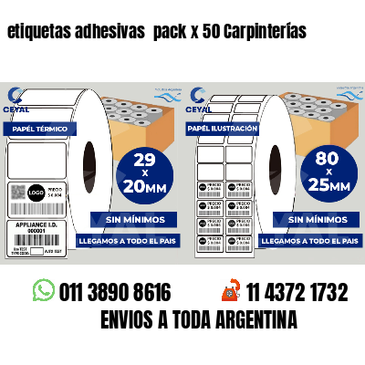 etiquetas adhesivas pack x 50 Carpinterías