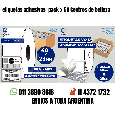 etiquetas adhesivas pack x 50 Centros de belleza