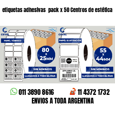 etiquetas adhesivas pack x 50 Centros de estética