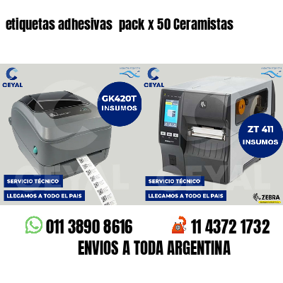 etiquetas adhesivas  pack x 50 Ceramistas