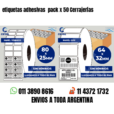 etiquetas adhesivas pack x 50 Cerrajerías