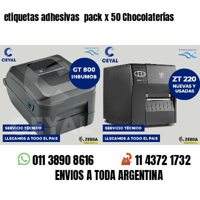 etiquetas adhesivas  pack x 50 Chocolaterías