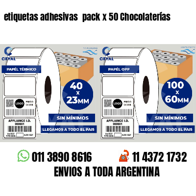 etiquetas adhesivas pack x 50 Chocolaterías