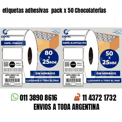 etiquetas adhesivas pack x 50 Chocolaterías