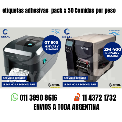 etiquetas adhesivas pack x 50 Comidas por peso