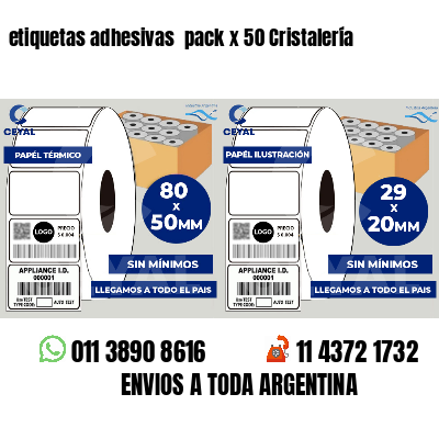 etiquetas adhesivas pack x 50 Cristalería