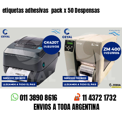 etiquetas adhesivas pack x 50 Despensas